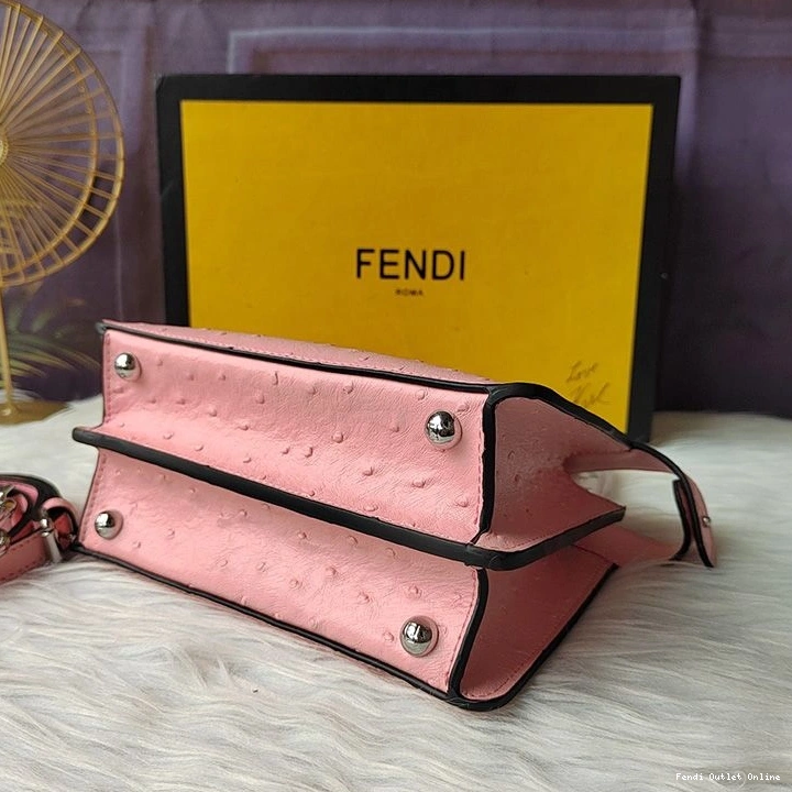 Affordable In Pink Peekaboo ISeeU Ostrich Petite Bag Leather Fendi 0815